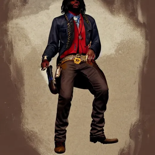 Image similar to Rapper Chief Keef In red dead redemption 2 digital art 4K quality super realistic