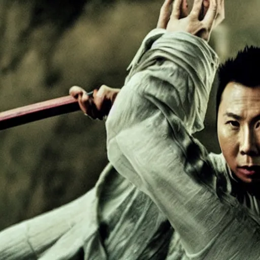 Prompt: Donnie yen as samurai , an film still