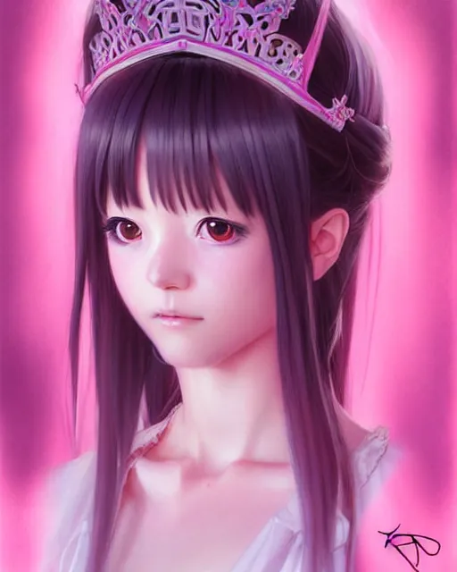 Prompt: portrait Anime Pink royal princess girl cute-fine-face, pretty face, realistic shaded Perfect face, fine details. Anime. realistic shaded lighting by katsuhiro otomo ghost-in-the-shell, magali villeneuve, artgerm, rutkowski Jeremy Lipkin and Giuseppe Dangelico Pino and Michael Garmash and Rob Rey