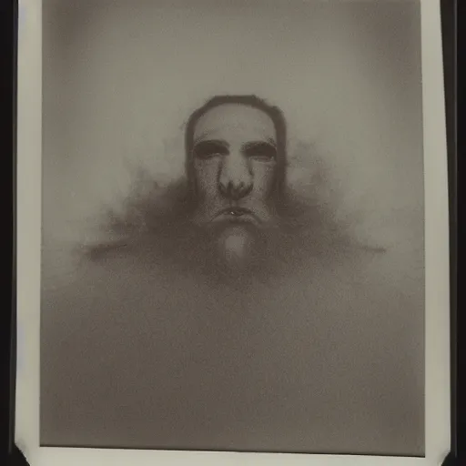 Prompt: portrait of the exiled god, polaroid, cosmic horror, photo, lovecraft, flesh, nightmare, demon, old man, beard, no eyes,