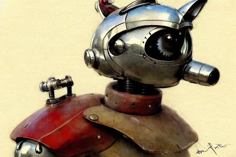 Image similar to adventurer ( ( ( ( ( 1 9 5 0 s retro future robot android dog. muted colors. ) ) ) ) ) by jean baptiste monge!!!!!!!!!!!!!!!!!!!!!!!!! chrome red