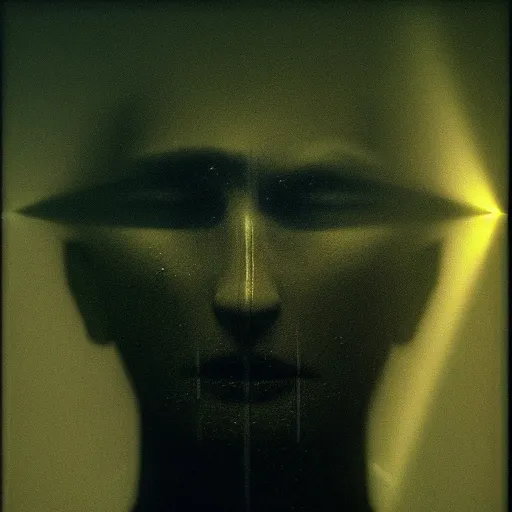 Prompt: dark expressive portrait of the digitally glitched soul, dramatic lighting, lonely, god rays, edges, universal background, facial expression, chiaroscuro, atmospheric lighting, motion design, by Beksinski, maze, sharp focus, deviantart, irridescent, intense knowledge, masterpiece, paradox