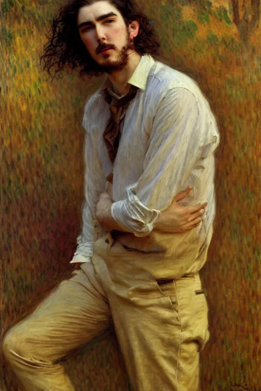 Image similar to hozier, painting by gaston bussiere, craig mullins, j. c. leyendecker, claude monet