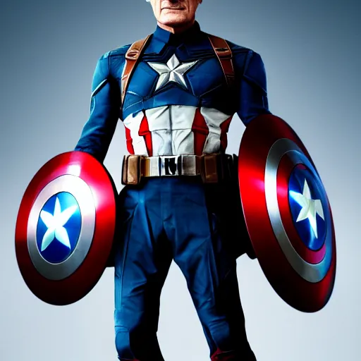 Image similar to bryan cranston as captain america, hd 4k photo