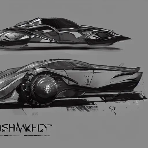 Image similar to dishonored art style retrofuturism car concept, Shinkawa Yōji