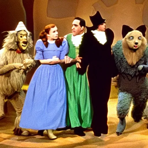 Image similar to jerry seinfeld in the wizard of oz, 4 k hd film still