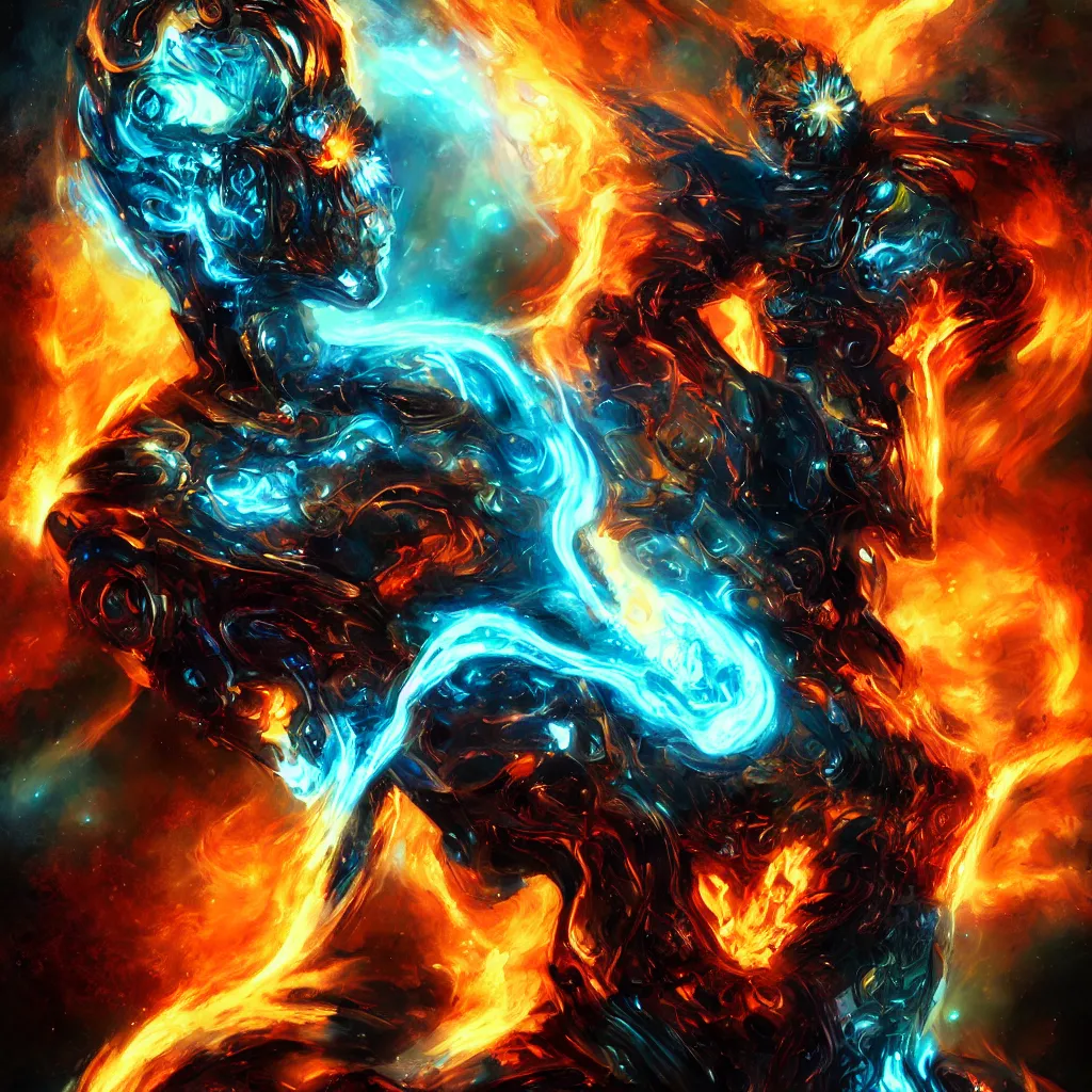 Image similar to cosmic ghost rider, fantasy art, digital painting, cinematic shot