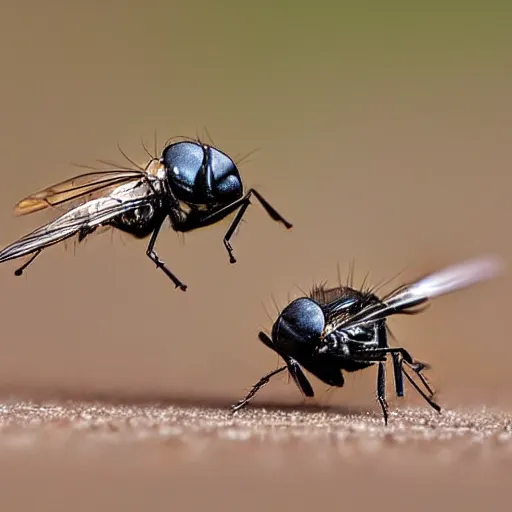 Image similar to kung fu!!!! flies fighting with each other, macro, canon eos