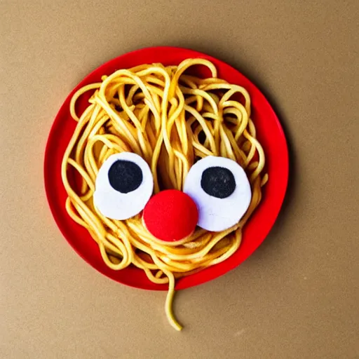 Prompt: spaghetti in the shape of a clown