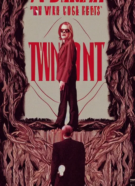 Prompt: twin peaks movie poster art by elmore leonard