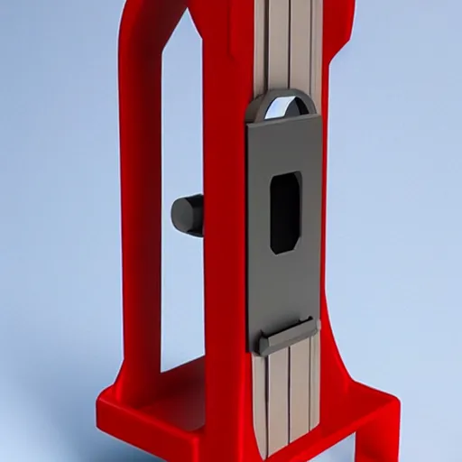 Image similar to a guillotine designed by fisher - price, plastic toy guillotine, high detail product photo, trending on artstation, 8 k