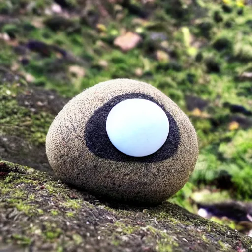 Image similar to small boulder with googly eyes