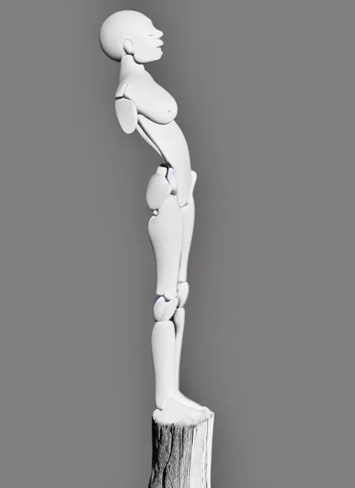 Prompt: still wooden figurine of a human, personification, detailed product photo, 8 k, 8 5 mm, f. 1 4, beautiful composition, x - ray aura monochrome