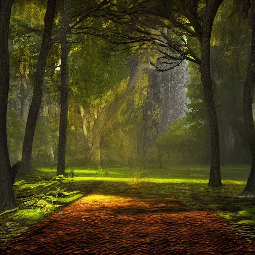 Image similar to magical forest 4k, realism, photorealistic