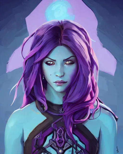 Prompt: beautiful female purple hair tattoo symmetrical face eyes full length fantasy art apex fortnite Video game icon, 2d game art gta5 cover , official fanart behance hd artstation by Jesper Ejsing, by RHADS, Makoto Shinkai and Lois van baarle, ilya kuvshinov, rossdraws