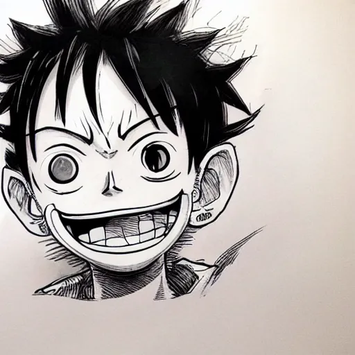 Image similar to luffy by kim jung gi