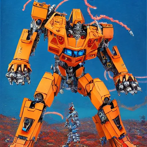 Image similar to humanoid tiger combat mecha in the style of vasily vereshchagin and evangelion