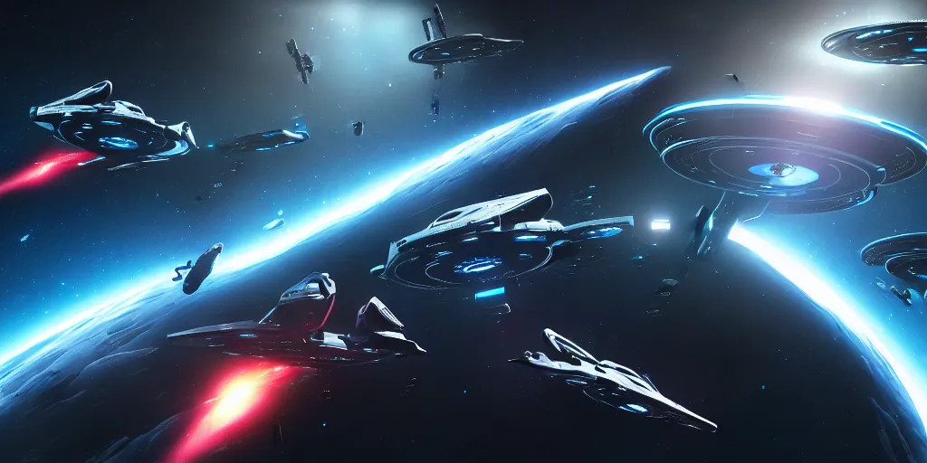 Image similar to futuristic space battle hyperdetailed, artstation, cgsociety, in the style star trek 8 k