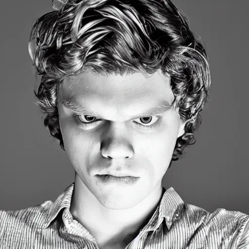 Image similar to evan peters by robert mapplethorpe