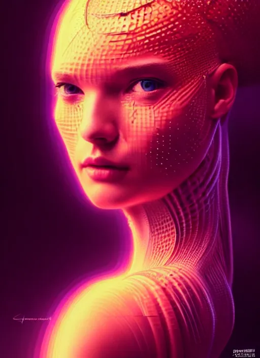 Image similar to a highly detailed long shot photo of very intricate female face portrait, futurism, rococo cyber neon lighting, detailed futuristic fibonacci jewelry, profile posing, hyper photorealistic, crispy quality, digital photography, trending in pinterest, cinematic, 4 k ultra hd, art by pascal blanche, art by greg rutkowski, art by artgerm,