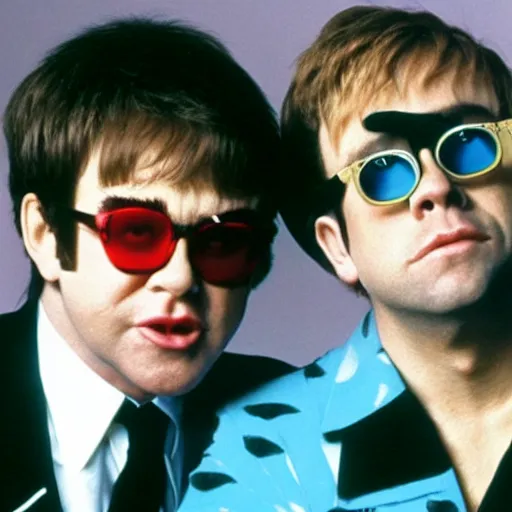 Image similar to gay puting kissing elton john