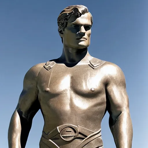 Prompt: Henry Cavill as a Bronze statue, professional photography