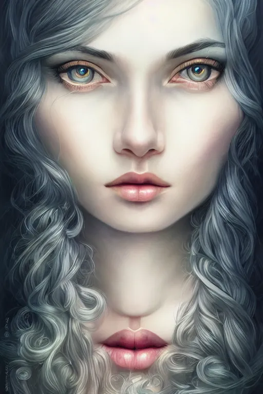 Image similar to portrait of beautiful goddess , 8k, highly detailed, sharp, realistic, in style of Anna Dittmann