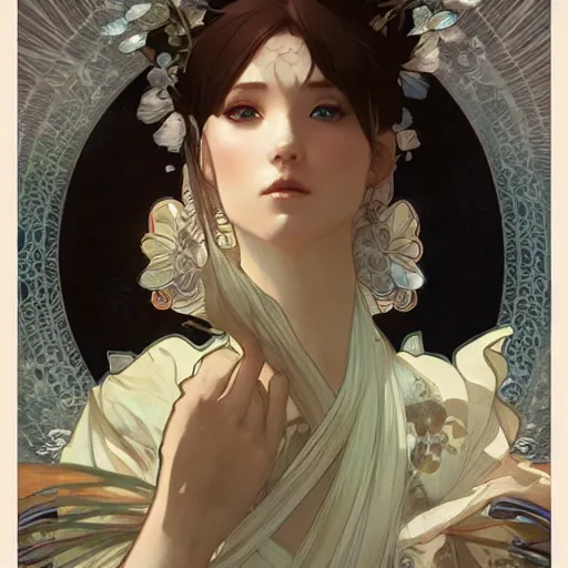 Prompt: sode no shirayuki, artgerm, greg rutkowski, alphonse mucha,