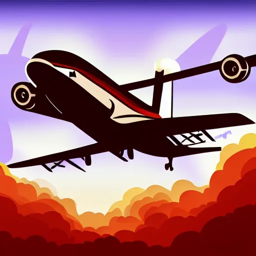 Image similar to airplane illustration vector digital art trending on artstation w 6 4 0