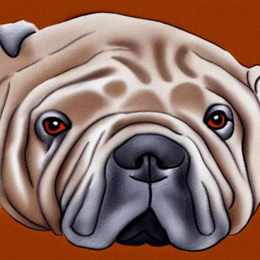 Image similar to photorealistic shar pei staring at a loaf of bread