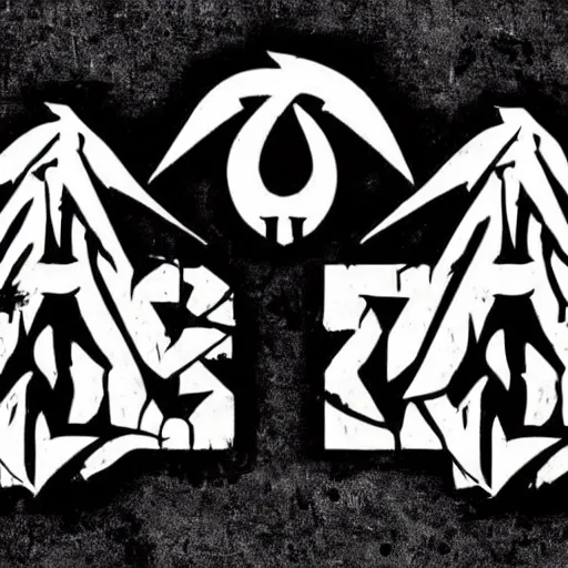 Image similar to black and white logo for a heavy metal band