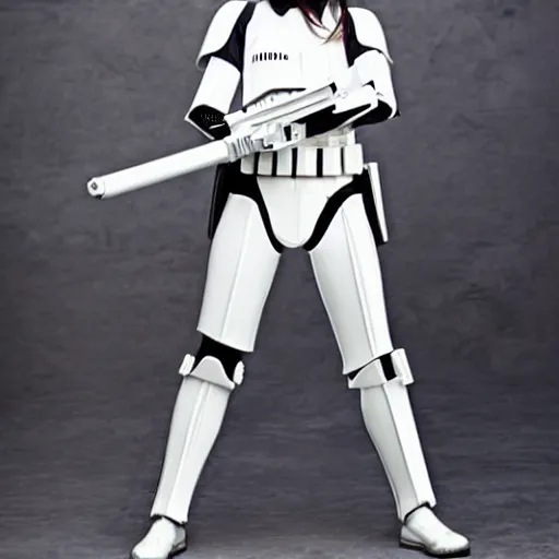 Image similar to beautiful anime girl in a stormtrooper costume