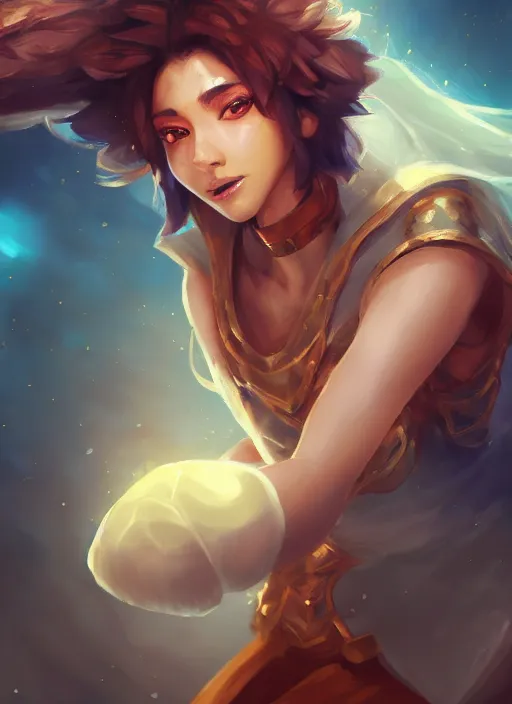 Prompt: taliyah, from league of legends, al natural, exhibant, boxing, kulohelohe, hyper detailed, digital art, trending in artstation, cinematic lighting, studio quality, smooth render, unreal engine 5 rendered, octane rendered, art style by klimt and nixeu and ian sprigger and wlop and krenz cushart