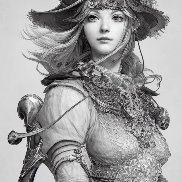 Image similar to the portrait of neutral good female cleric bard as absurdly beautiful, gorgeous, elegant, sophisticated happy woman, an ultrafine hyperdetailed illustration by kim jung gi, irakli nadar, intricate linework, sharp focus, bright colors, octopath traveler, final fantasy, unreal engine 5 highly rendered, global illumination, radiant light, detailed and intricate environment