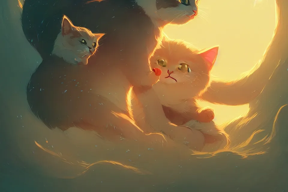 Prompt: cute cat, by victo ngai and andreas rocha and greg rutkowski, trending on artstation, unreal engine, 8 k hd wallpaperjpeg artifact, blur, artfact