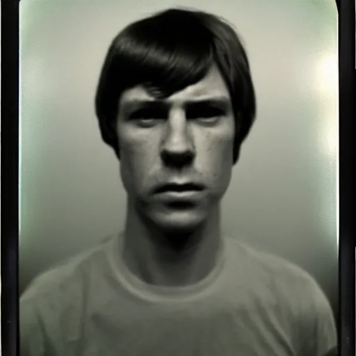 Image similar to Mugshot Portrait of Bad Luck Brian, taken in the 1970s, photo taken on a 1970s polaroid camera, grainy, real life, hyperrealistic, ultra realistic, realistic, highly detailed, epic, HD quality, 8k resolution, body and headshot, film still, front facing, front view, headshot and bodyshot, detailed face, very detailed face