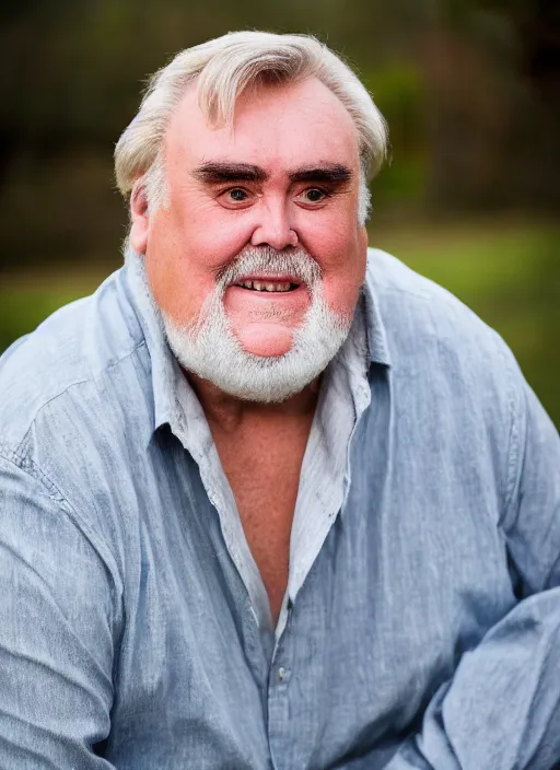 Image similar to DSLR photo portrait still of 71 year old age 71 John Candy at age 71!!!, 85mm f1.8