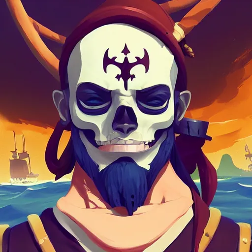 Image similar to painting jack the pirate on sea of thieves game avatar hero smooth face median photoshop filter cutout vector behance hd by jesper ejsing, by rhads, makoto shinkai and lois van baarle, ilya kuvshinov, rossdraws, illustration, art by ilya kuvshinov and gustav klimt