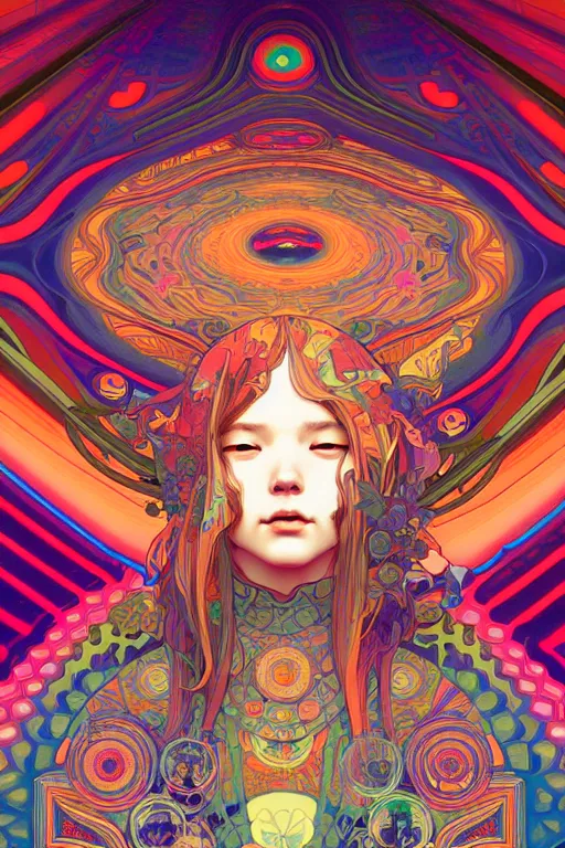 Image similar to psychedelic trip, highly detailed, digital painting, artstation, sharp focus, illustration, art by tan zi and ayanamikodon and alphonse mucha and wlop