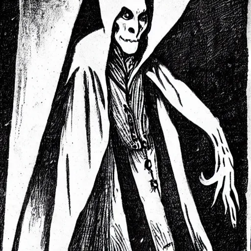 Prompt: concept art of Nosferatu movie (1843), highly detailed
