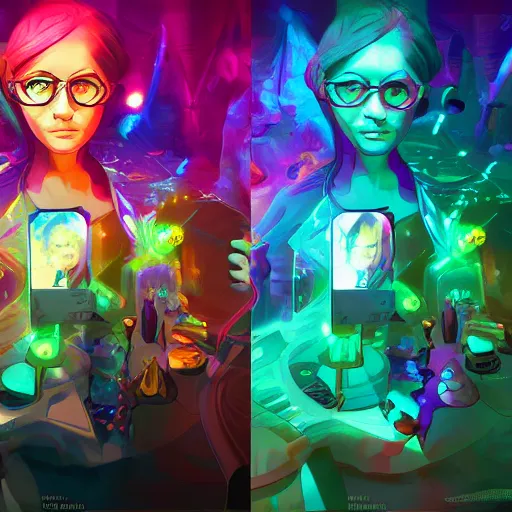 Image similar to skill magic geek inside matrix deepdream radiating a glowing aura stuff loot legends stylized digital illustration video game icon artstation lois van baarle, ilya kuvshinov, rossdraws,