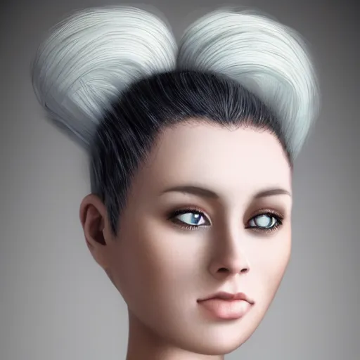 Image similar to a girl with white hair in a hairbun, by kalpiae