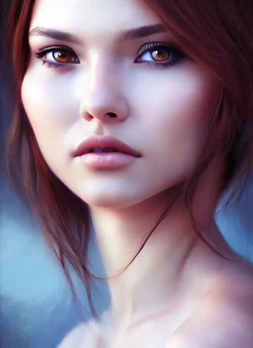 Image similar to photo of a gorgeous young woman in the style of stefan kostic, realistic, sharp focus, 8 k high definition, insanely detailed, intricate, elegant, art by stanley lau and artgerm