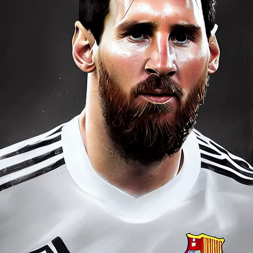 Prompt: a well designed portrait of Messi , detailed, realistic, Artstation, Greg Rutkowski, 8K resolution.