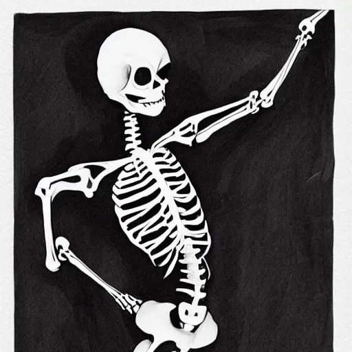 Prompt: a !beautiful skeleton dancing