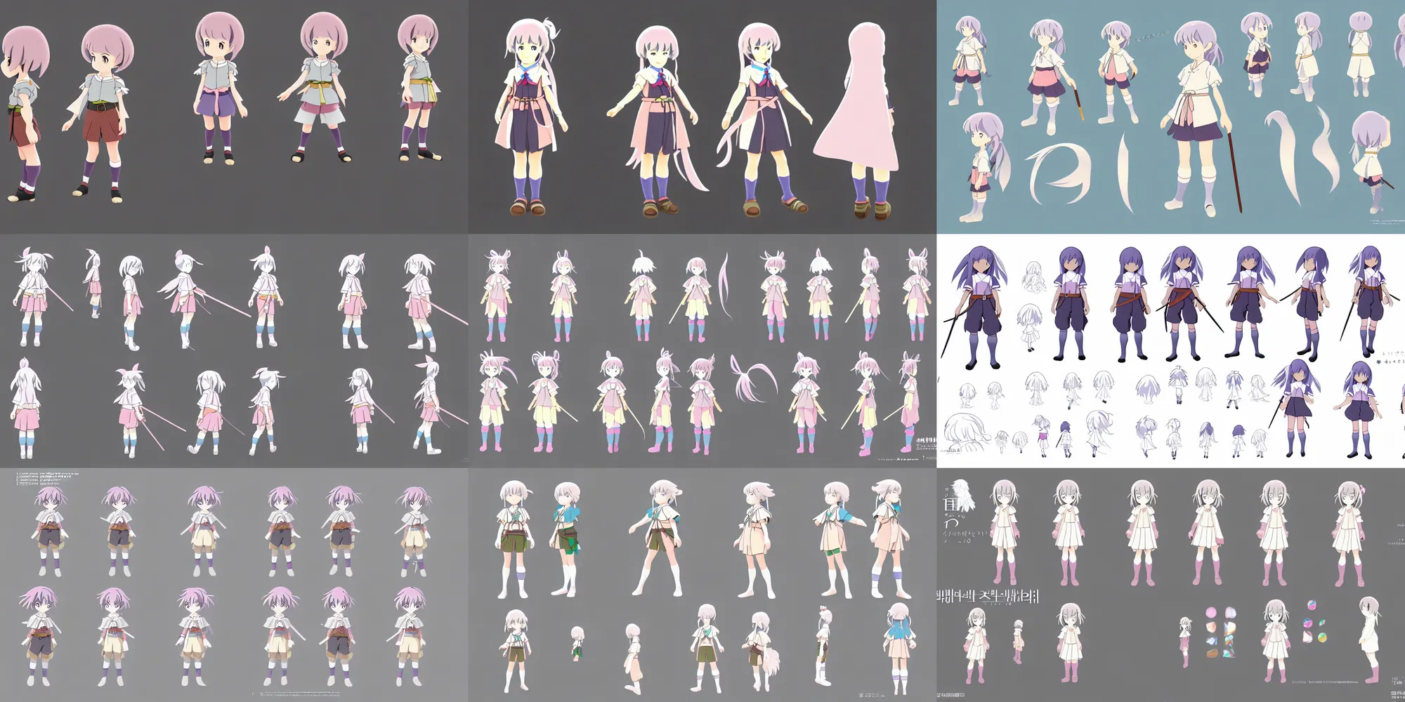 Premium Photo | Anime Girl Character Design Turnaround Sheet Cute Kawaii  Fashion Style Anime Character Model