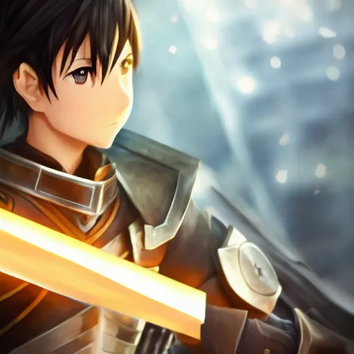 Prompt: kirito from swords art online full body, hyper realistic, hyper detailed, digital art, trending in artstation, cinematic lighting, studio quality, smooth render, unreal engine 5 rendered, octane rendered, art style by klimt and nixeu and ian sprigger and wlop and krenz cushart