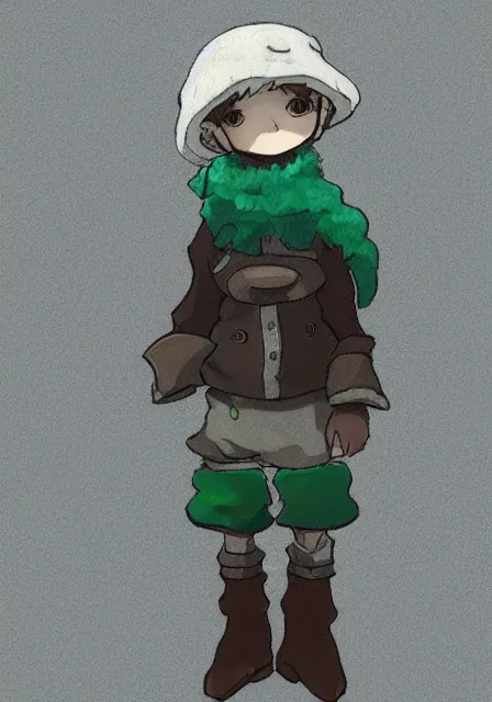 Image similar to little boy wearing sheep suit using a smartphone, gray, blue, green and brown pallet color. made in abyss art style, inspired in kris from deltarrune, cute detailed artwork, anatomically correct