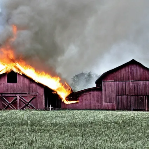 Image similar to barn on fire