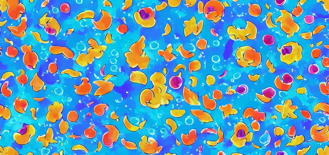 Prompt: colorful pattern of water in the style of ghibli, zelda, ponyo